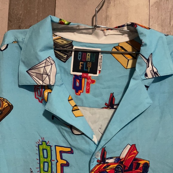 BORN FLY | shirt Cash Money rayon novelty print - Picture 6 of 9